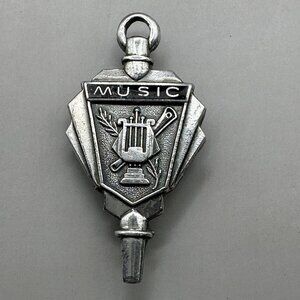 Music National Honor Society Torch Award Brooch Pin Sterling Silver Lyre Harp